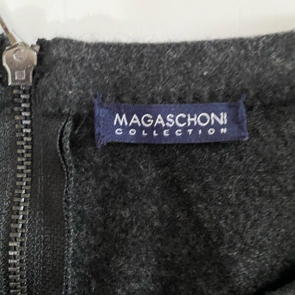 Magaschoni Collection Women Sleeveless Cable Knit Insert Midi Dress Gray Wool - Picture 9 of 13